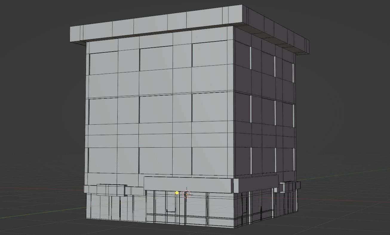 Architectural Building-12 Low-poly 3D model_3