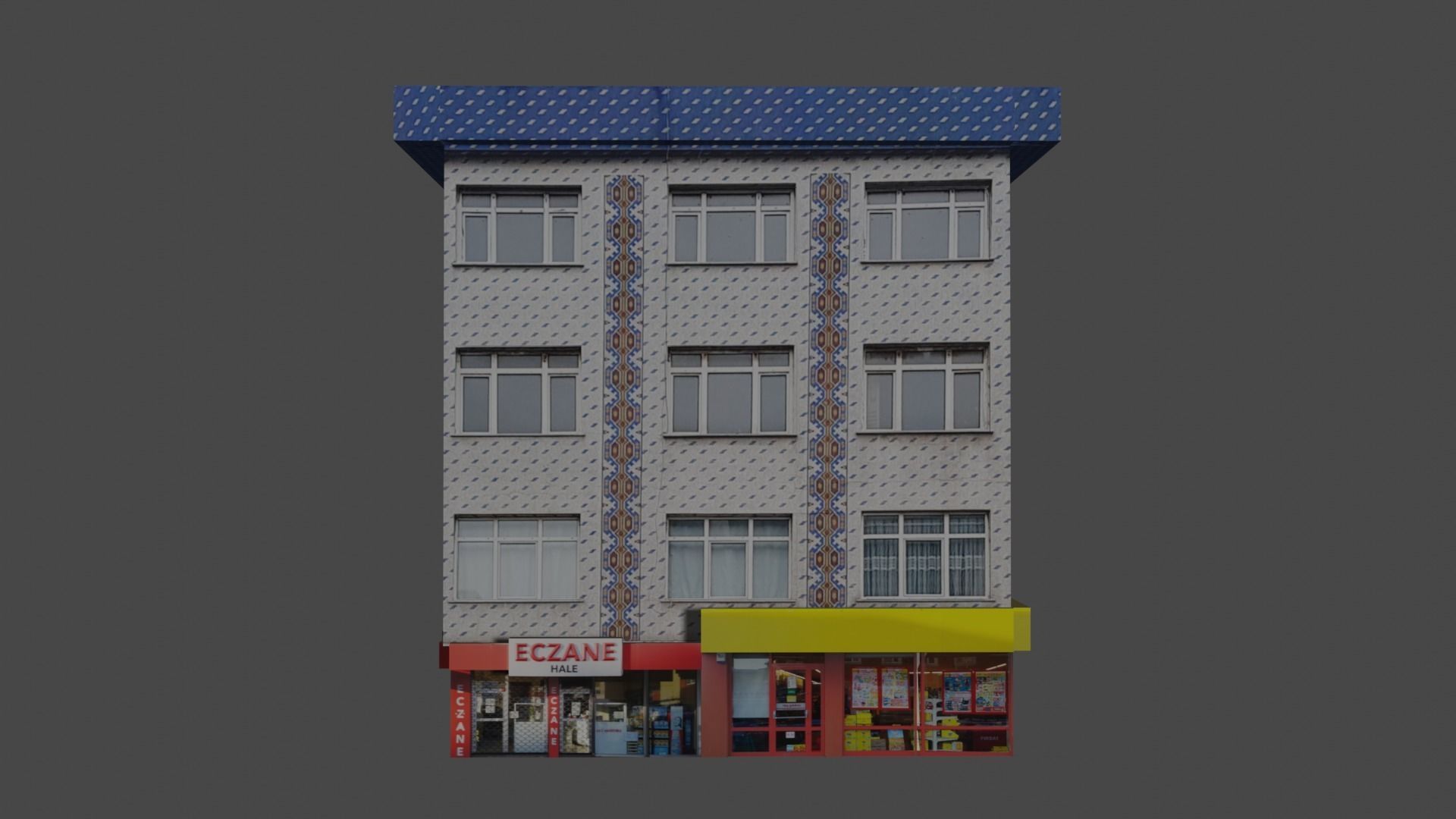 Architectural Building-12 Low-poly 3D model_2