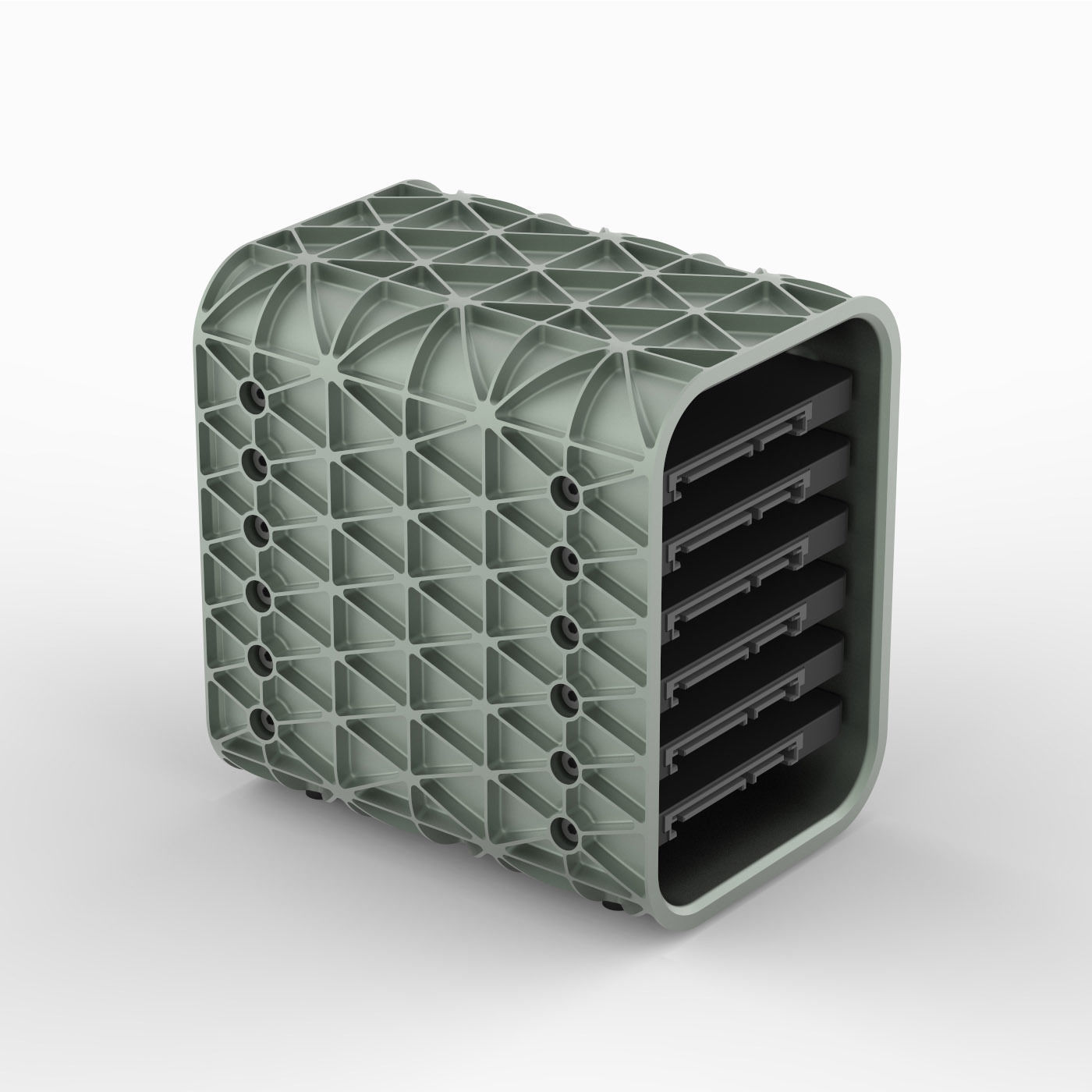 AERO SPACE HARD DRIVE ENCLOSURES - SSD - HDD - 4 OR 6 DRIVE 3D print model_3
