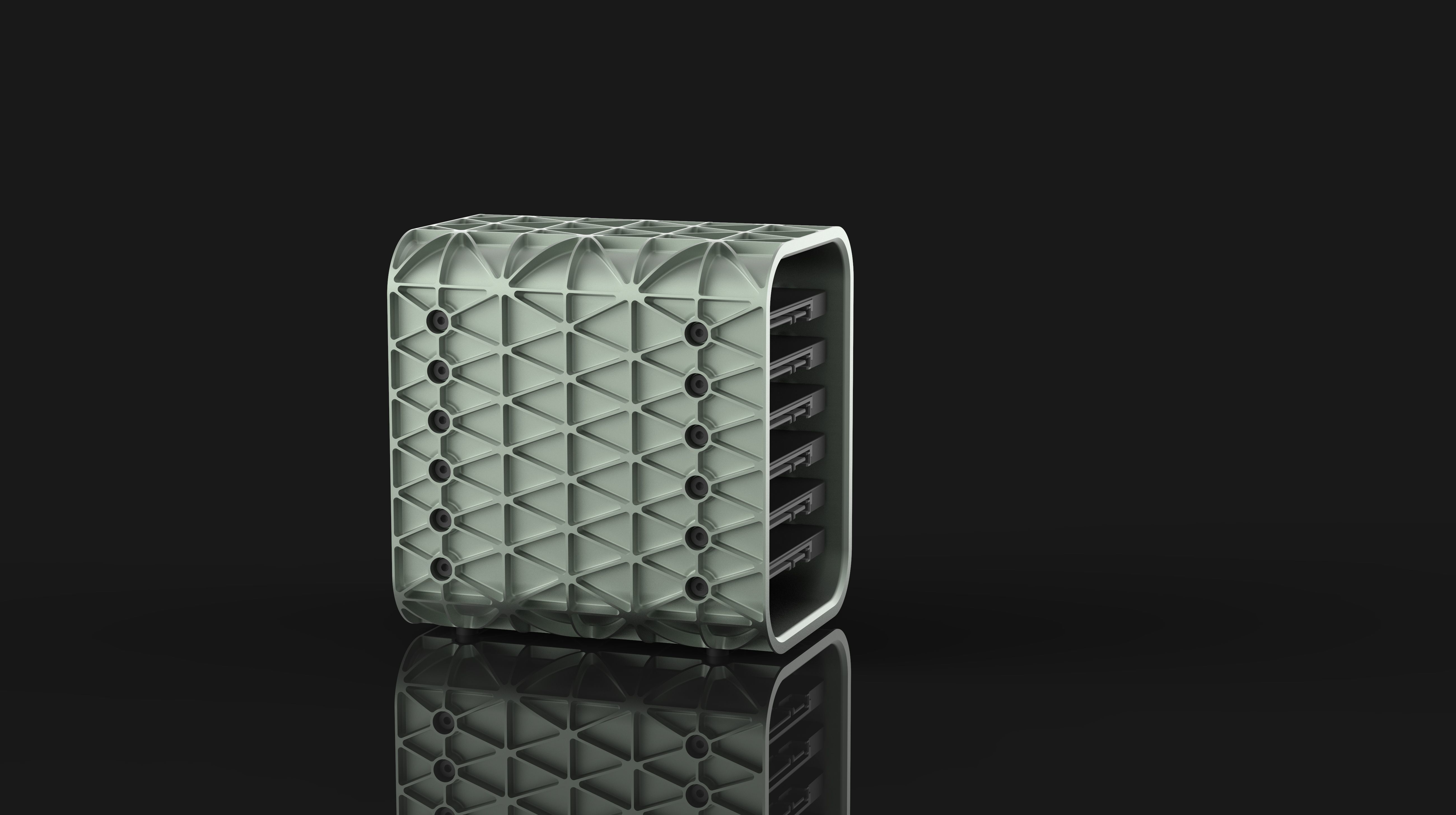 AERO SPACE HARD DRIVE ENCLOSURES - SSD - HDD - 4 OR 6 DRIVE 3D print model_21