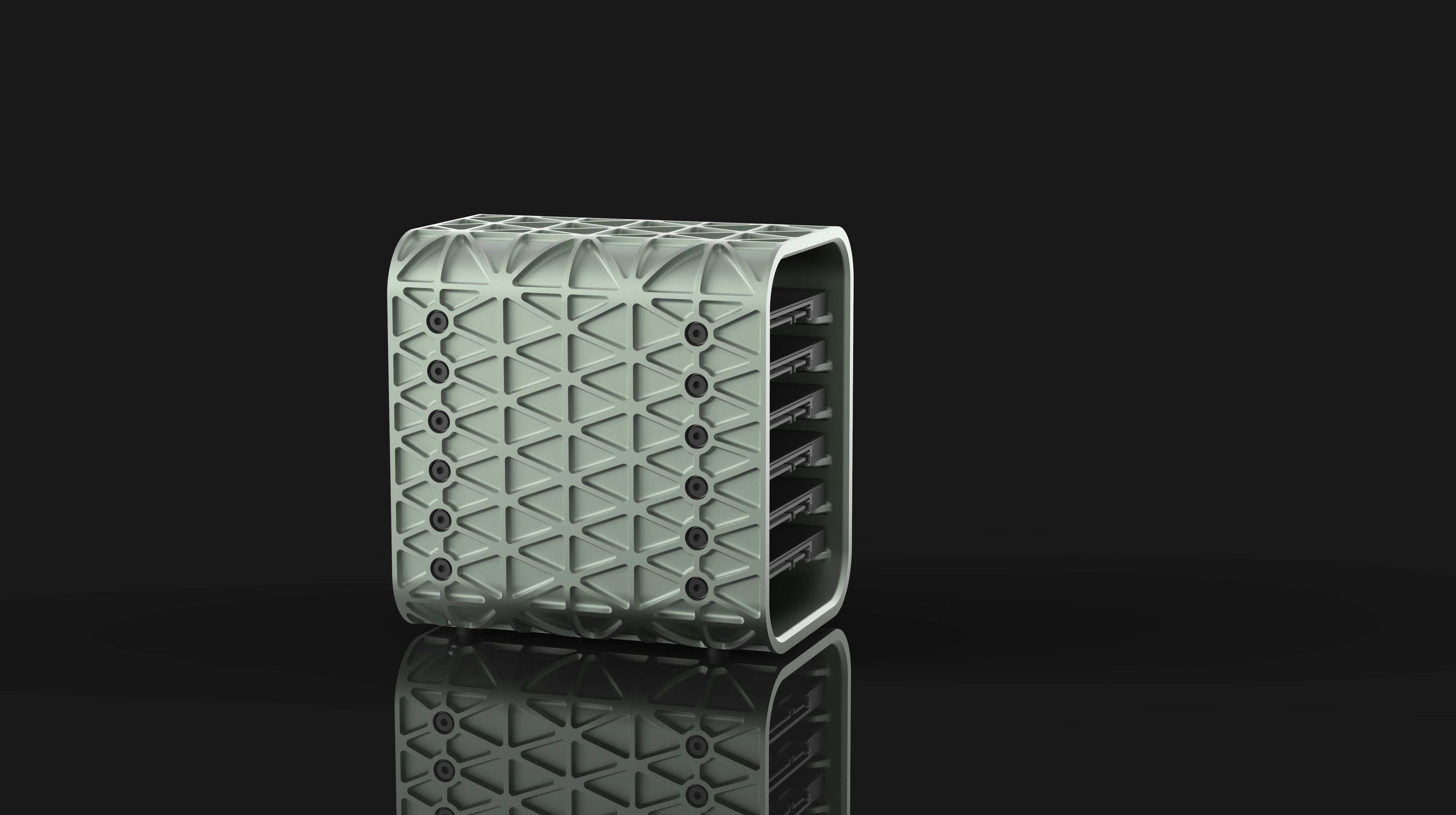AERO SPACE HARD DRIVE ENCLOSURES - SSD - HDD - 4 OR 6 DRIVE 3D print model_22