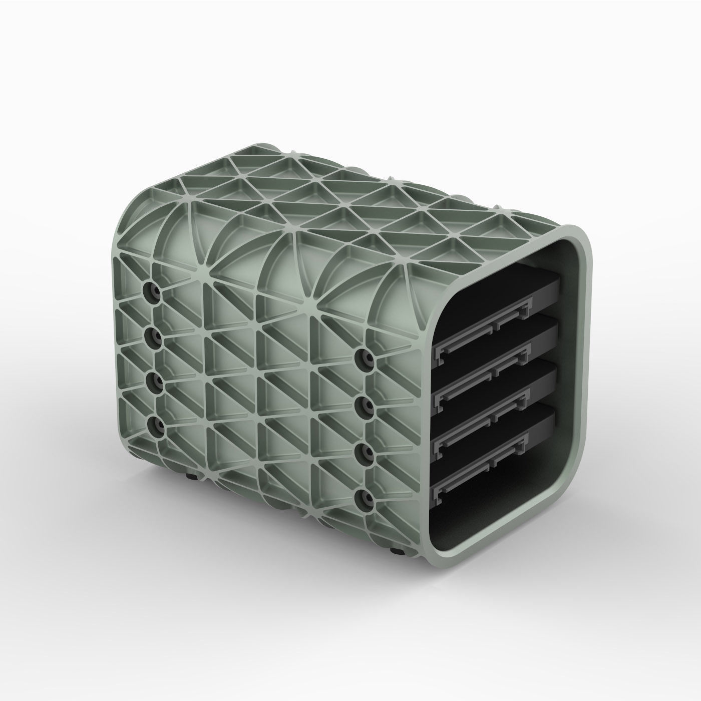 AERO SPACE HARD DRIVE ENCLOSURES - SSD - HDD - 4 OR 6 DRIVE 3D print model_1