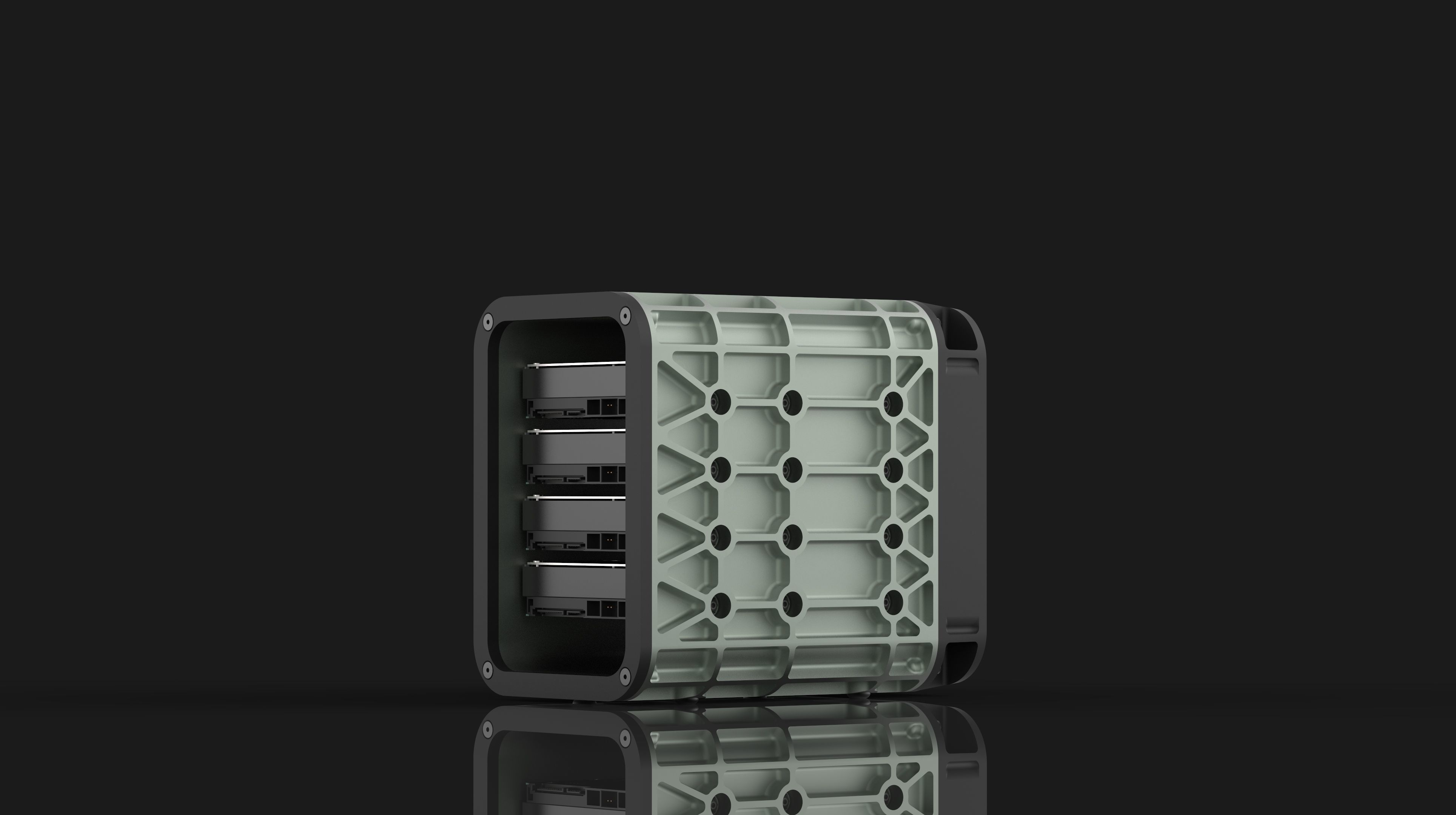 AERO SPACE HARD DRIVE ENCLOSURES - SSD - HDD - 4 OR 6 DRIVE 3D print model_18