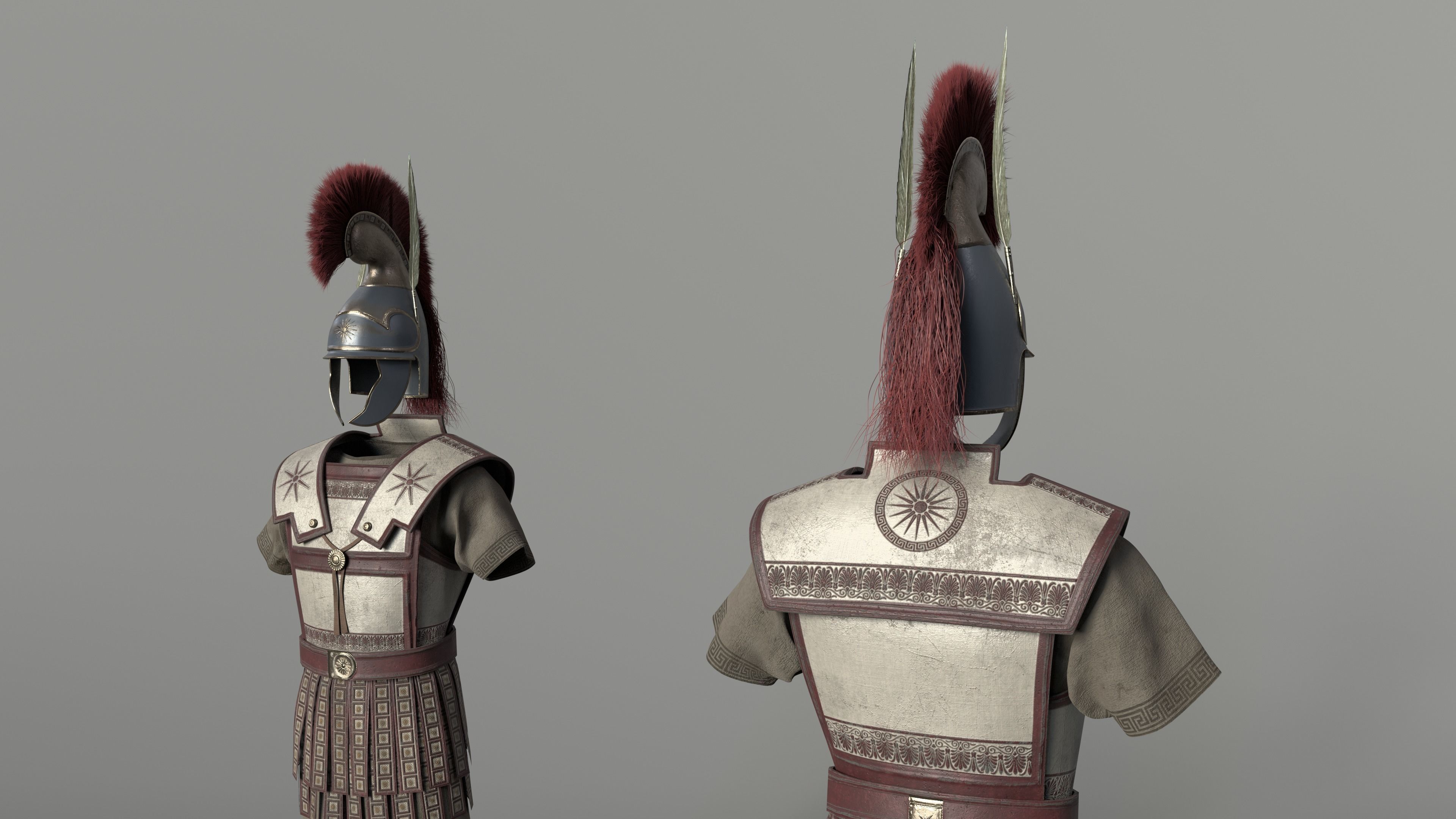 Macedonian Pezhetarios - Greek Armor  Low-poly 3D model_3