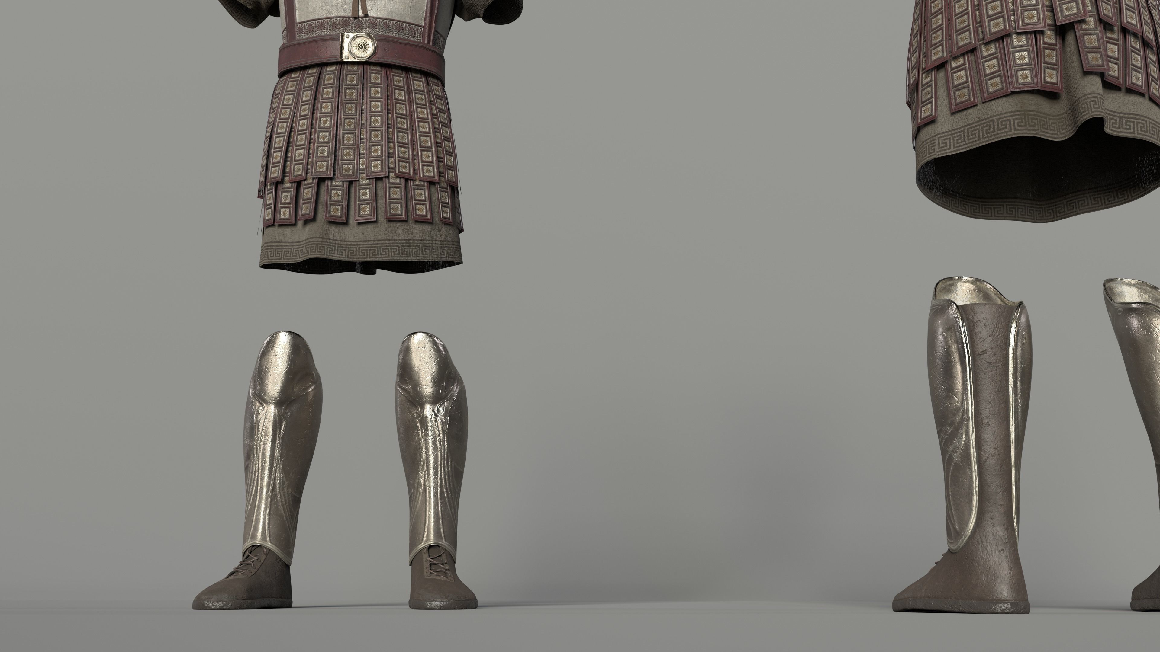 Macedonian Pezhetarios - Greek Armor  Low-poly 3D model_6