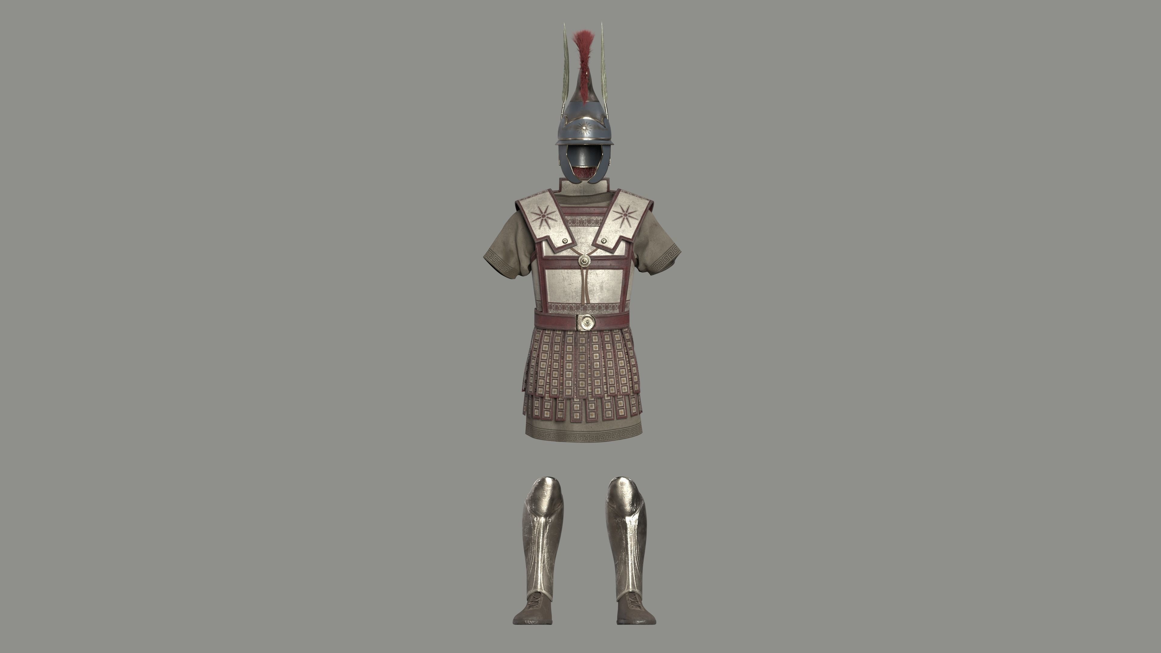 Macedonian Pezhetarios - Greek Armor  Low-poly 3D model_12
