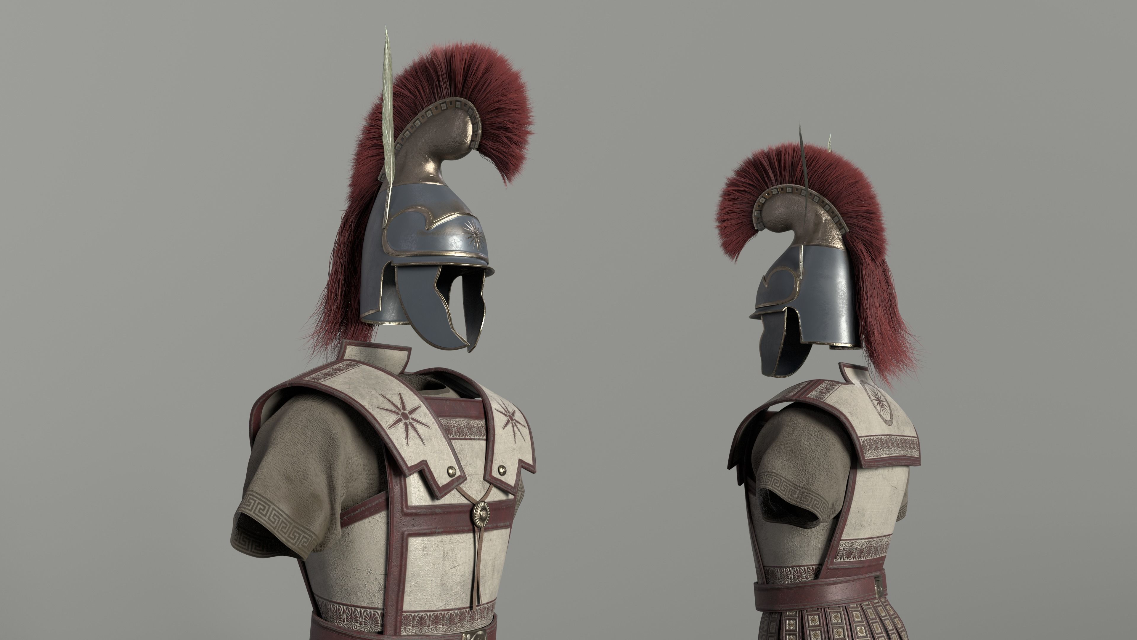 Macedonian Pezhetarios - Greek Armor  Low-poly 3D model_2