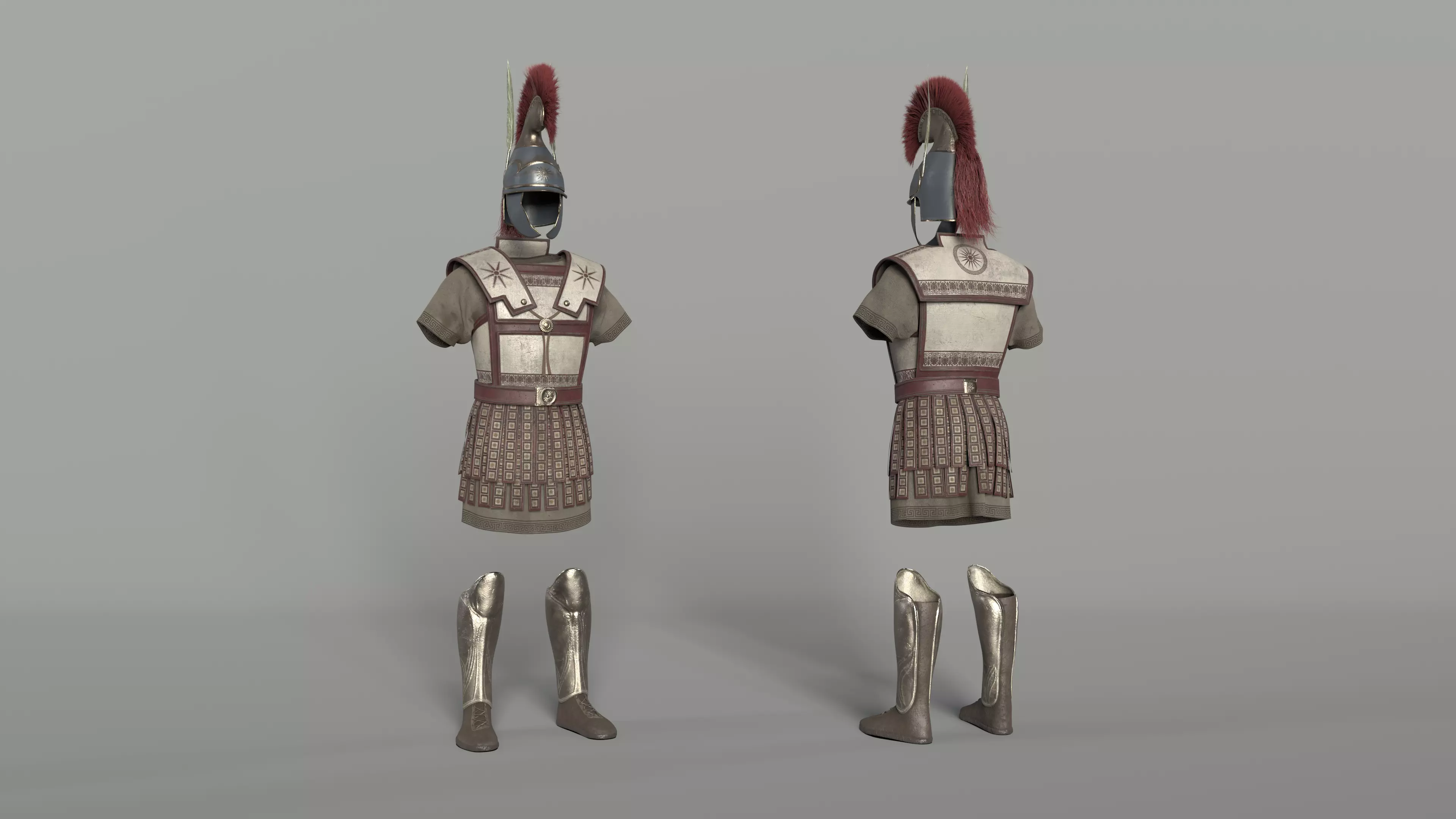 Macedonian Pezhetarios - Greek Armor  Low-poly 3D model_0