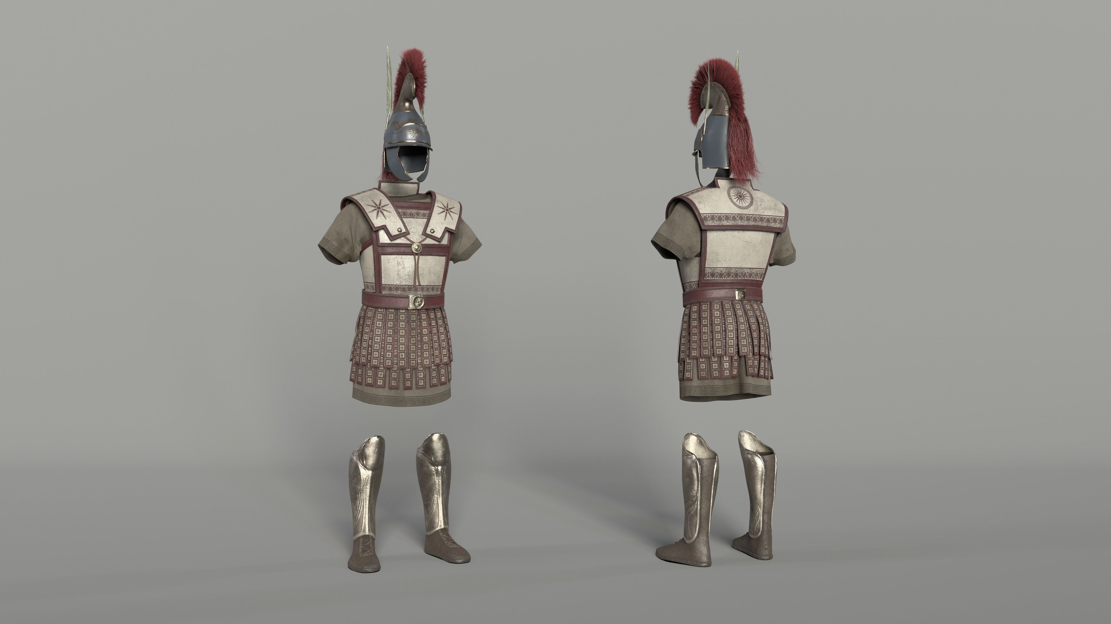 3D model Macedonian Pezhetarios Greek Armor VR / AR / lowpoly CGTrader