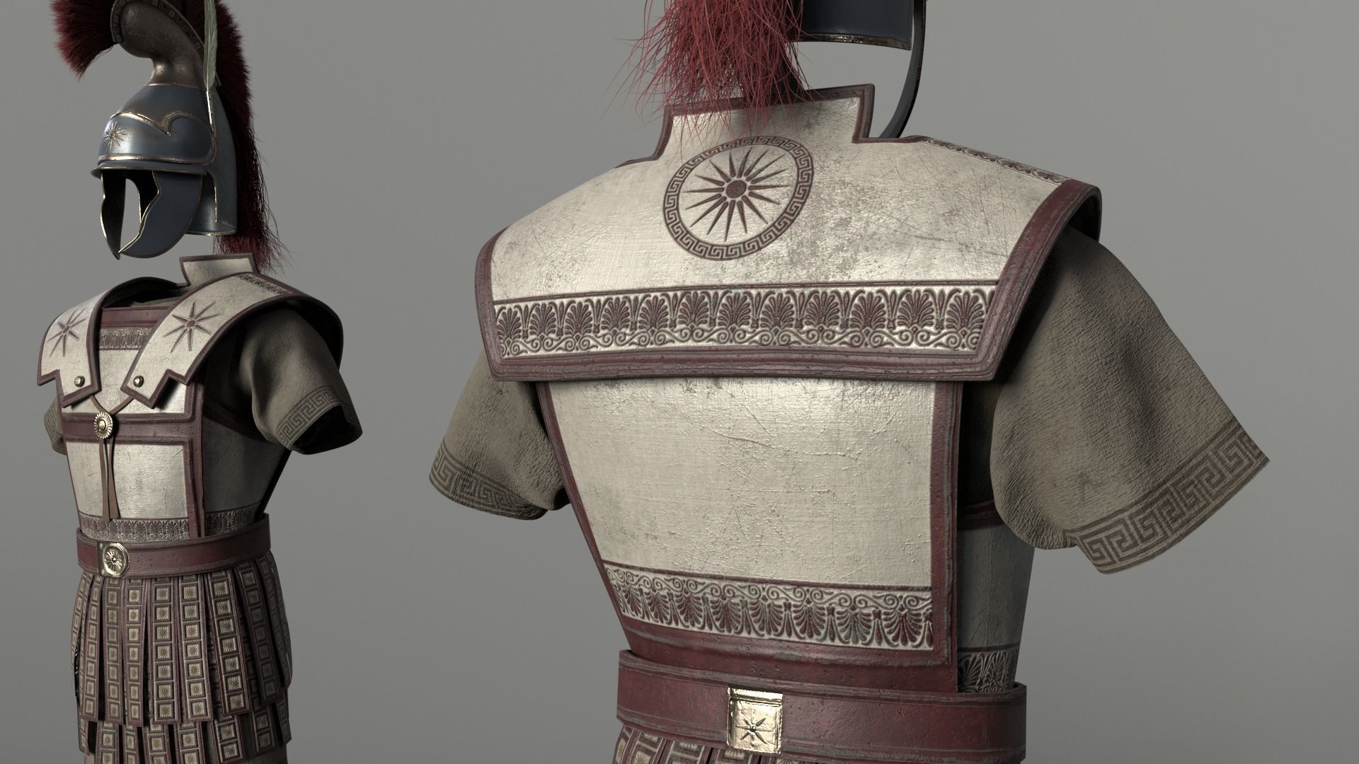 Macedonian Pezhetarios - Greek Armor  Low-poly 3D model_9