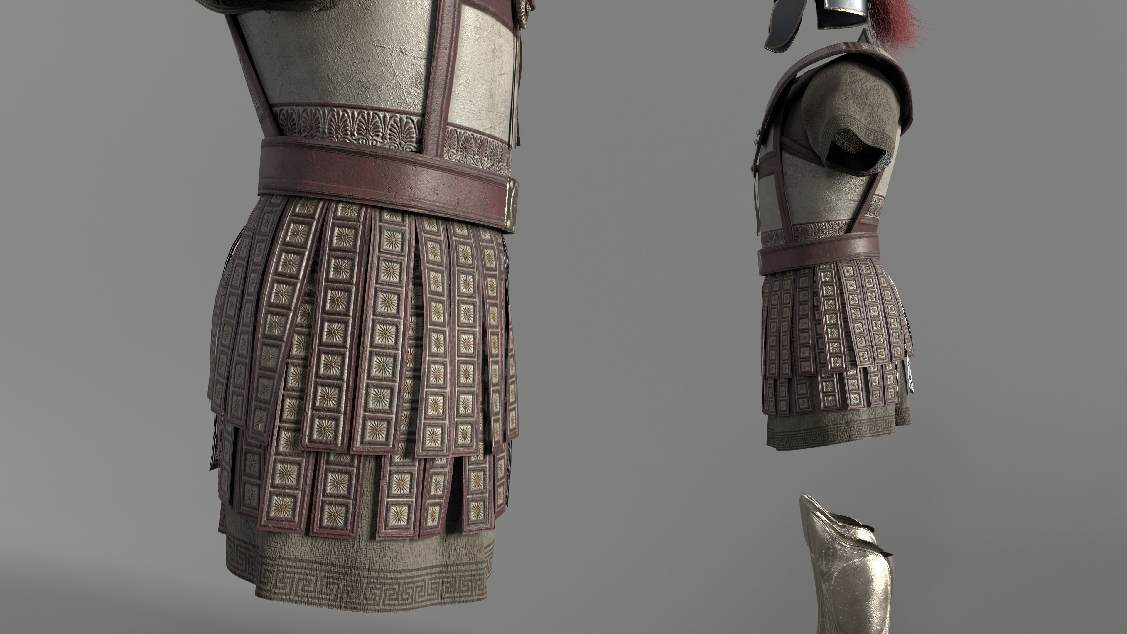 Macedonian Pezhetarios - Greek Armor  Low-poly 3D model_4