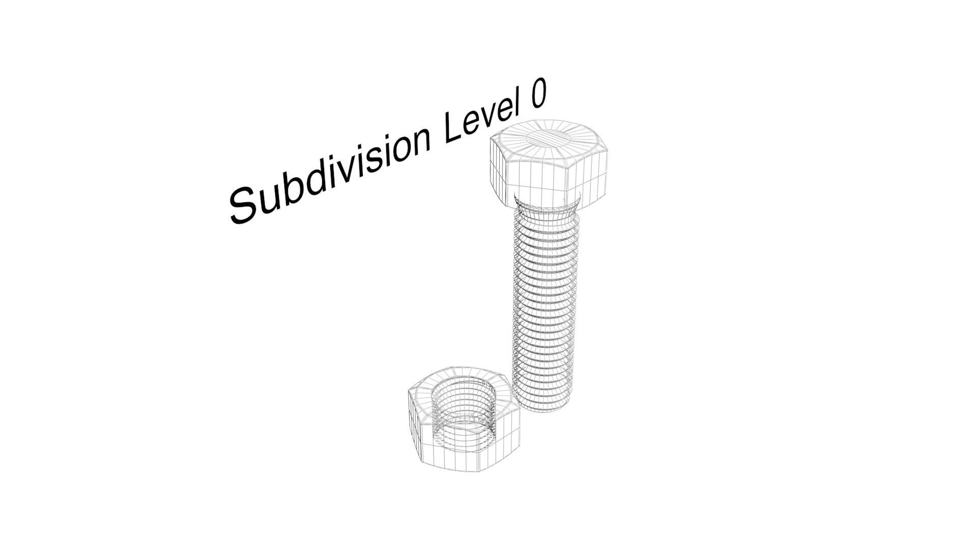Hex Head and Bolt Nut 3D model | CGTrader