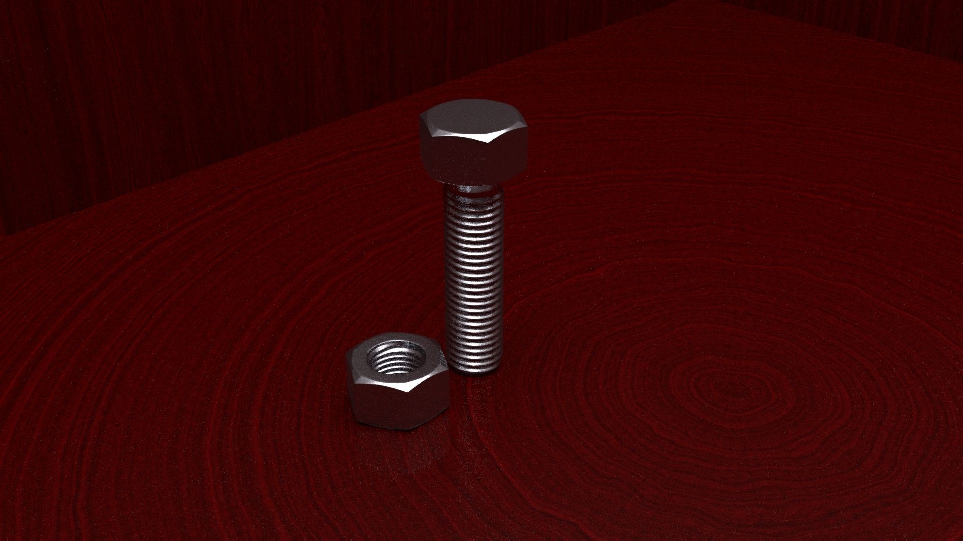 Hex Head and Bolt Nut 3D model | CGTrader