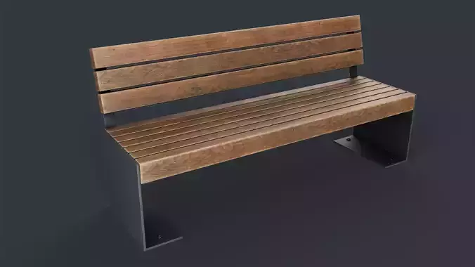 Modern Outdoor Bench 13 PBR Game Ready