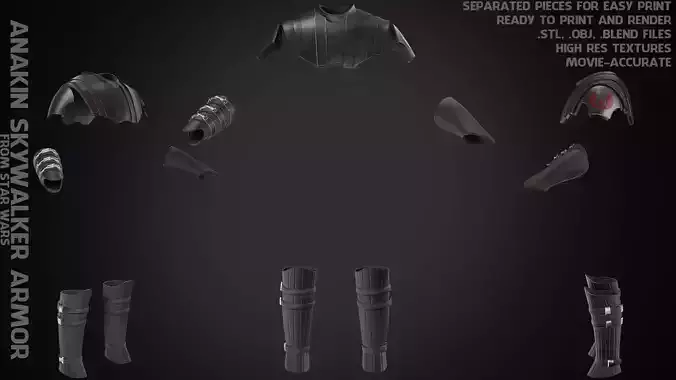 Star Wars Anakin Skywalker Battle Armor for Cosplay 3D print model