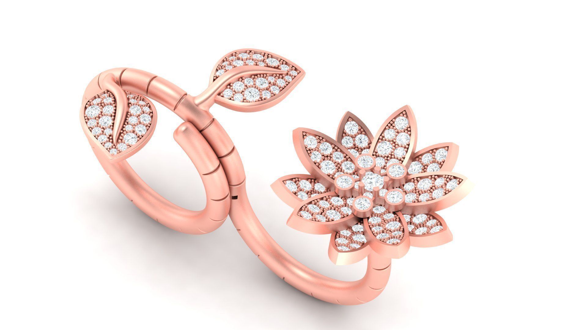 Lotus Between the Finger Ring 3D print model_4