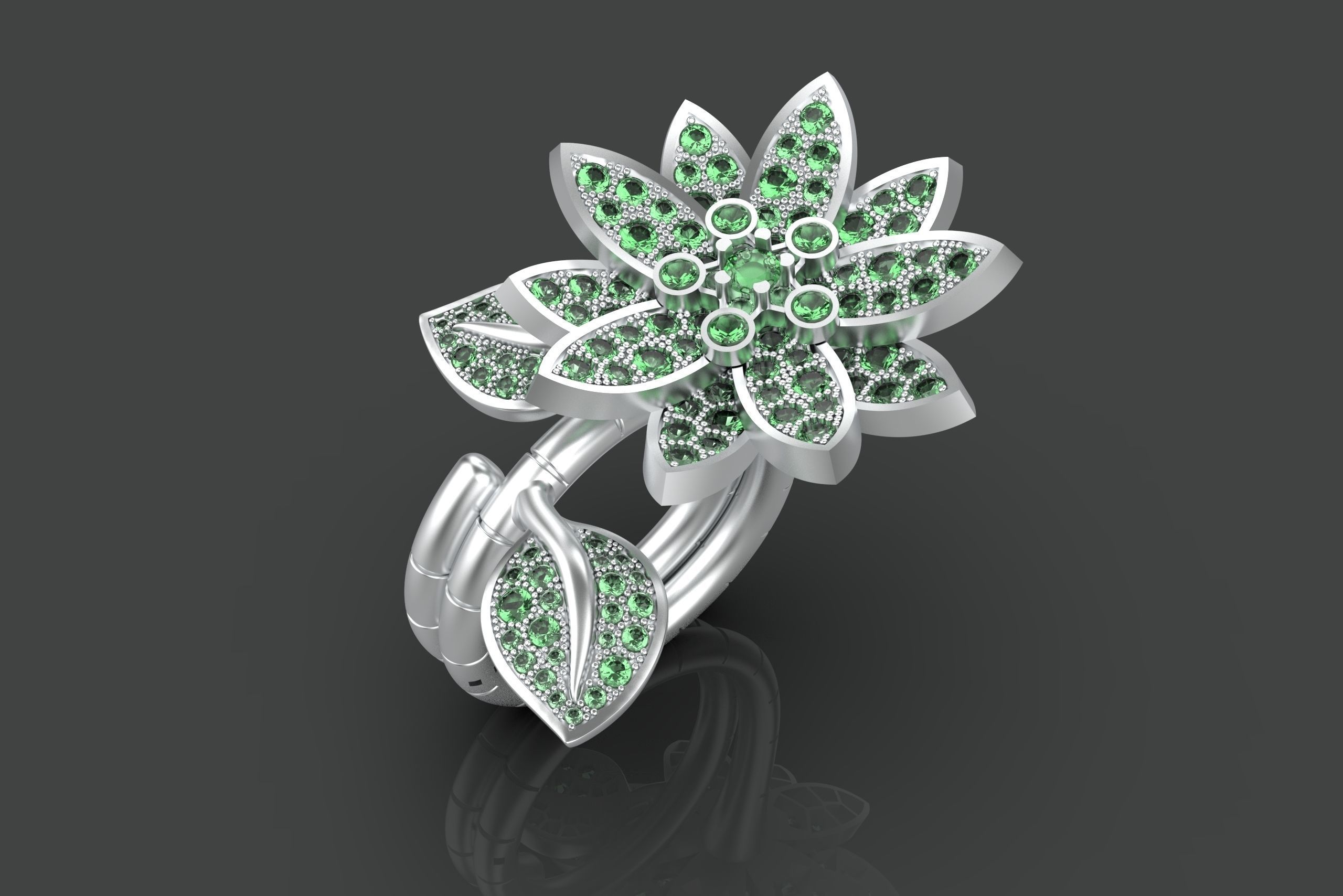 Lotus Between the Finger Ring 3D print model_2