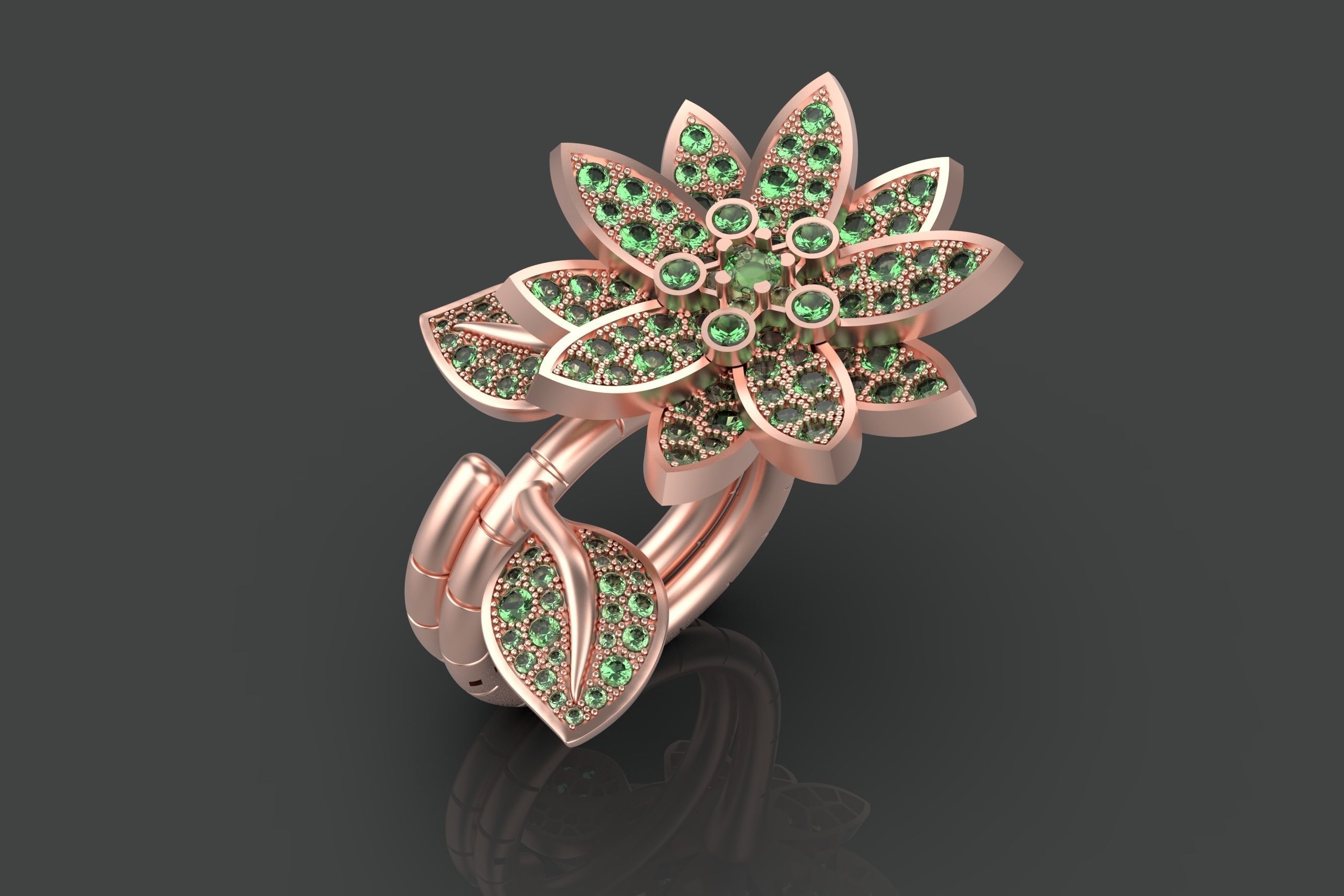 Lotus Between the Finger Ring 3D print model_1
