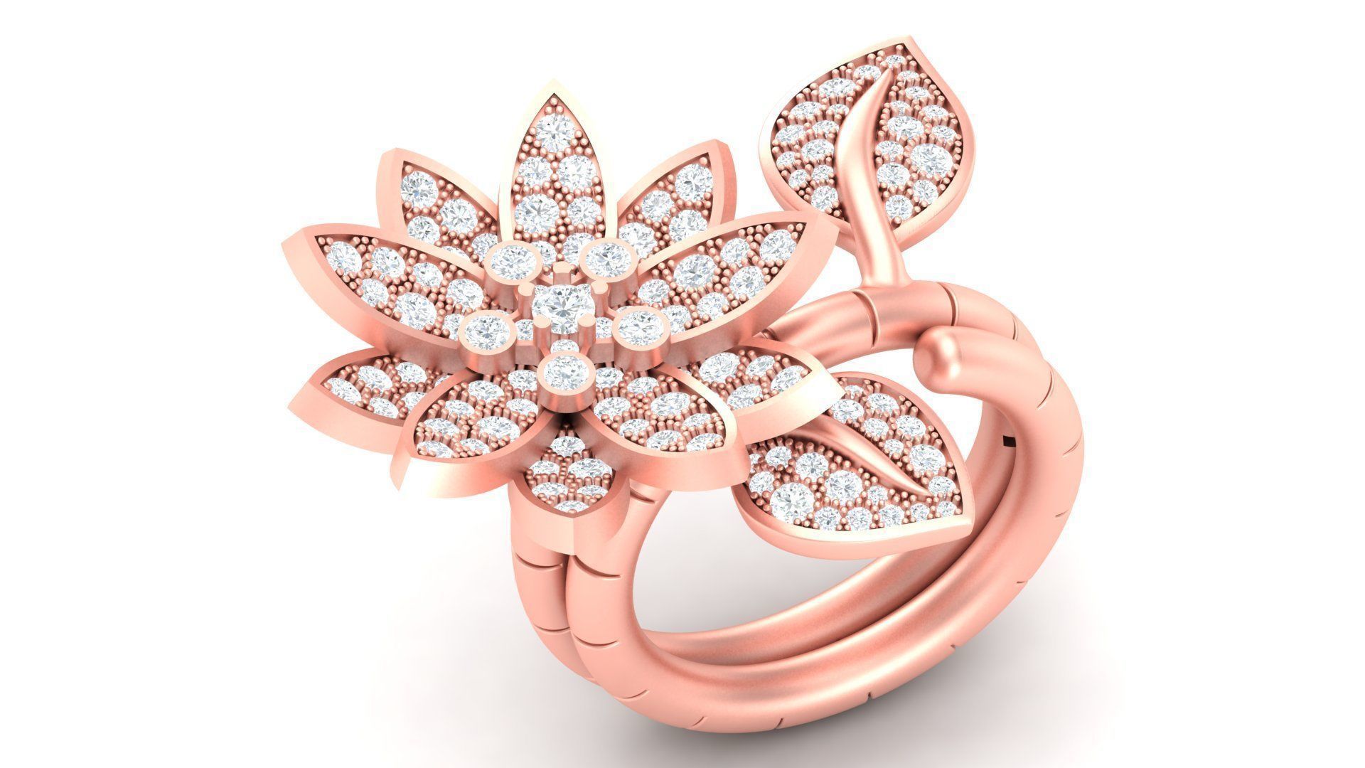 Lotus Between the Finger Ring 3D print model_5