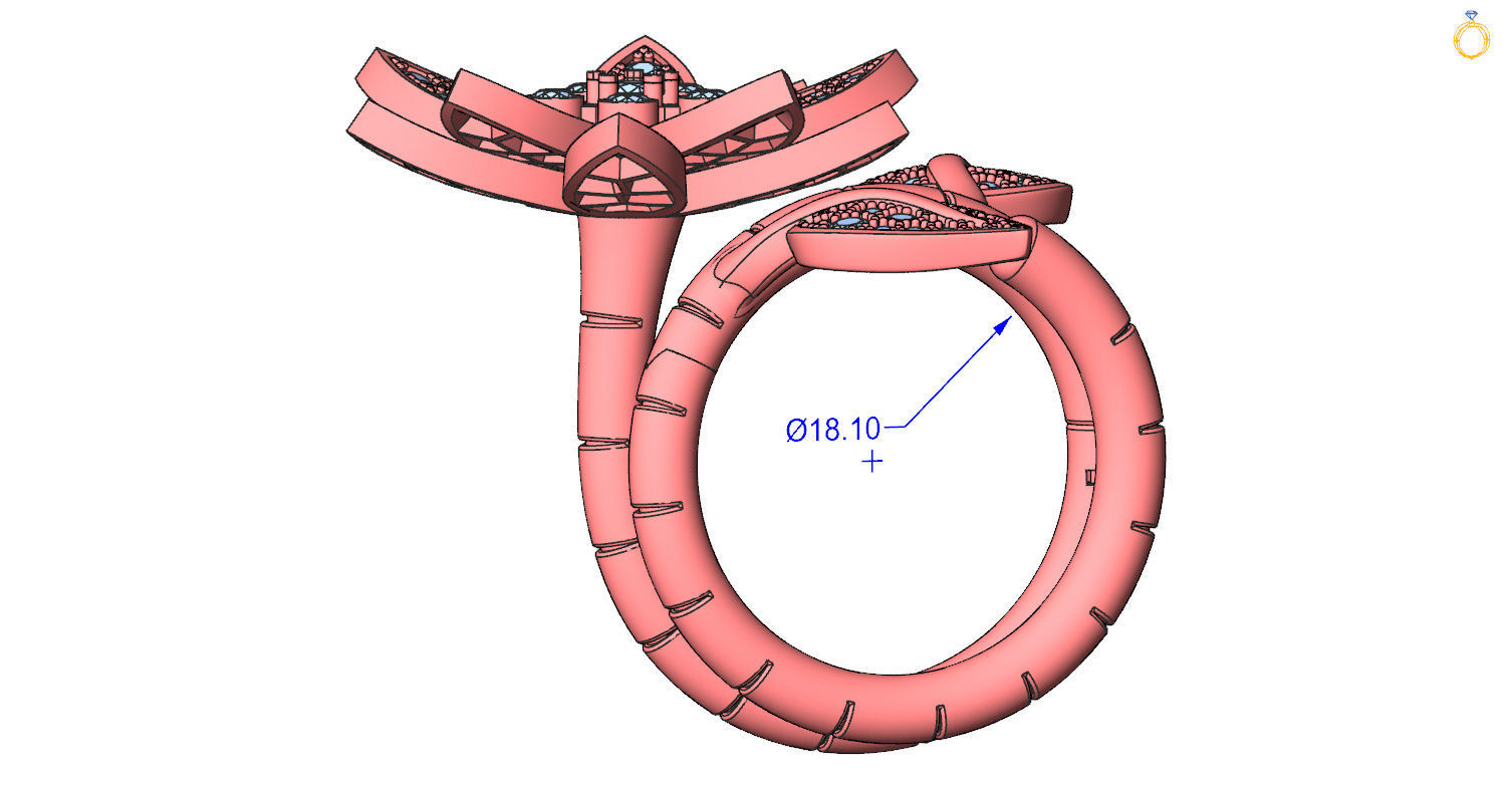 Lotus Between the Finger Ring 3D print model_12