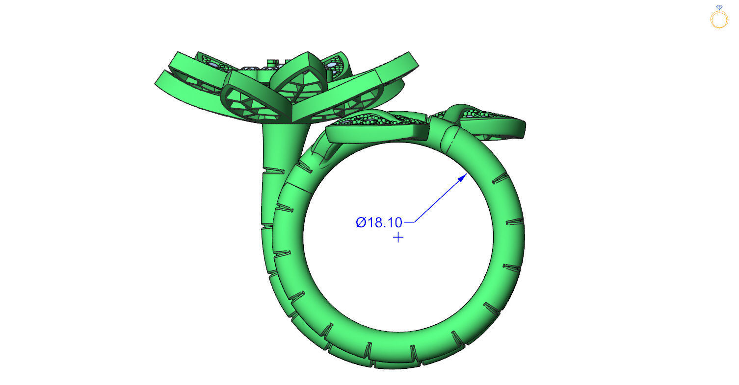 Lotus Between the Finger Ring 3D print model_7