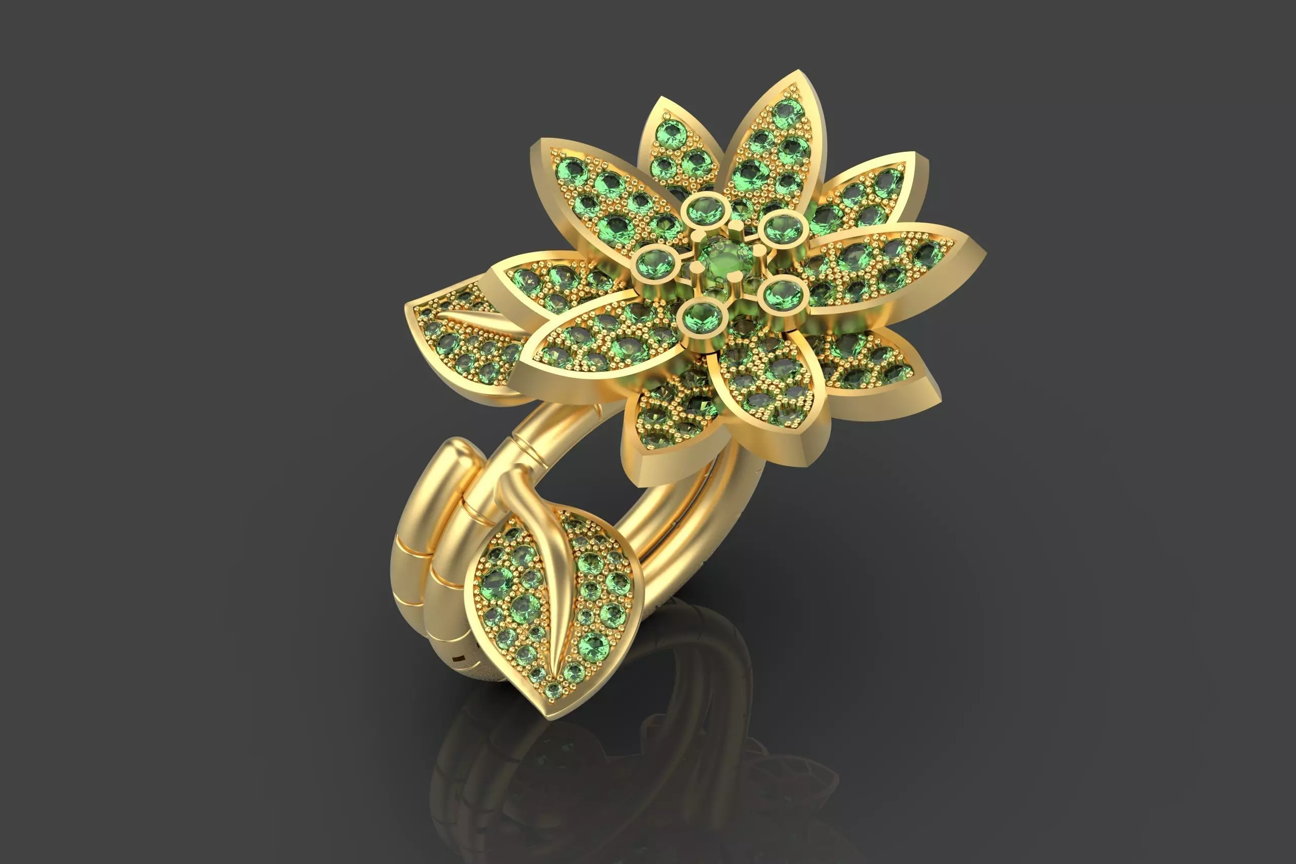 Lotus Between the Finger Ring 3D print model_0
