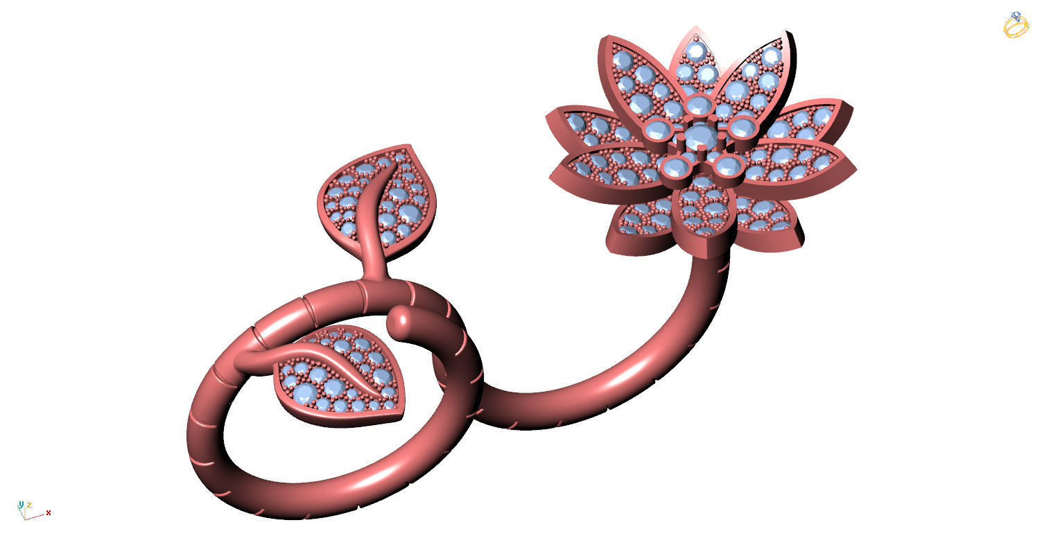 Lotus Between the Finger Ring 3D print model_6
