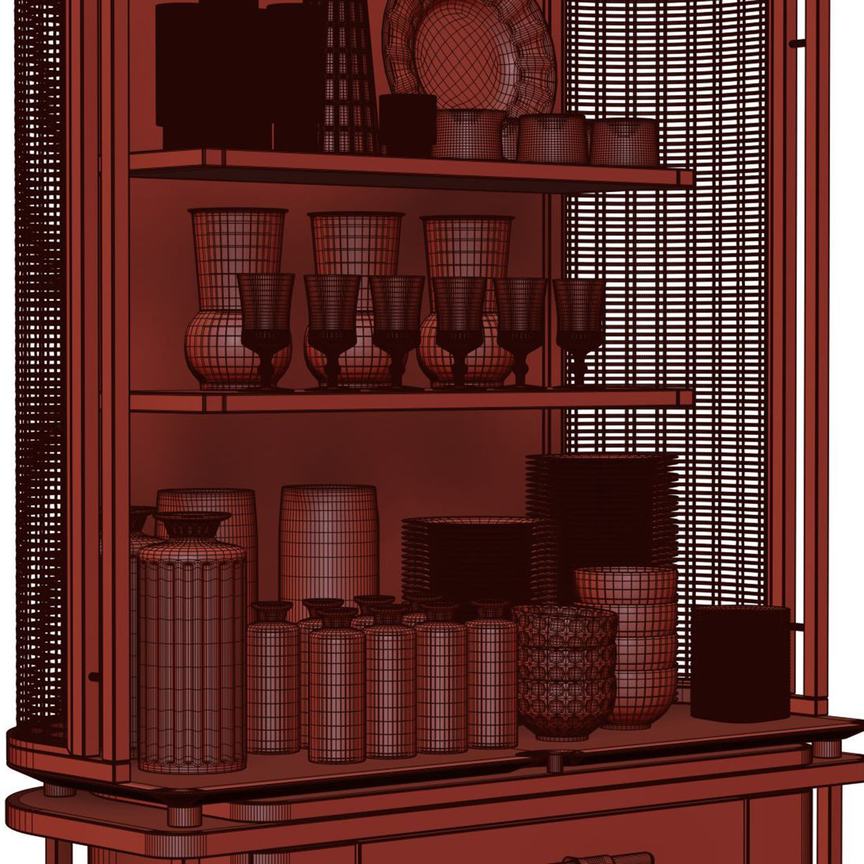 Katty modern sideboard with dishes by Bpoint Design  3D model_7