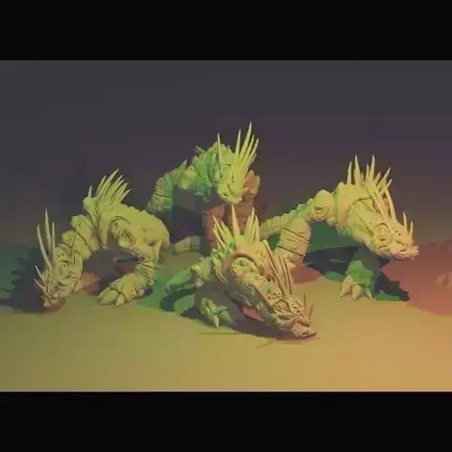 Dino cannibal chicken dogs - Pre-supported  3D print model
