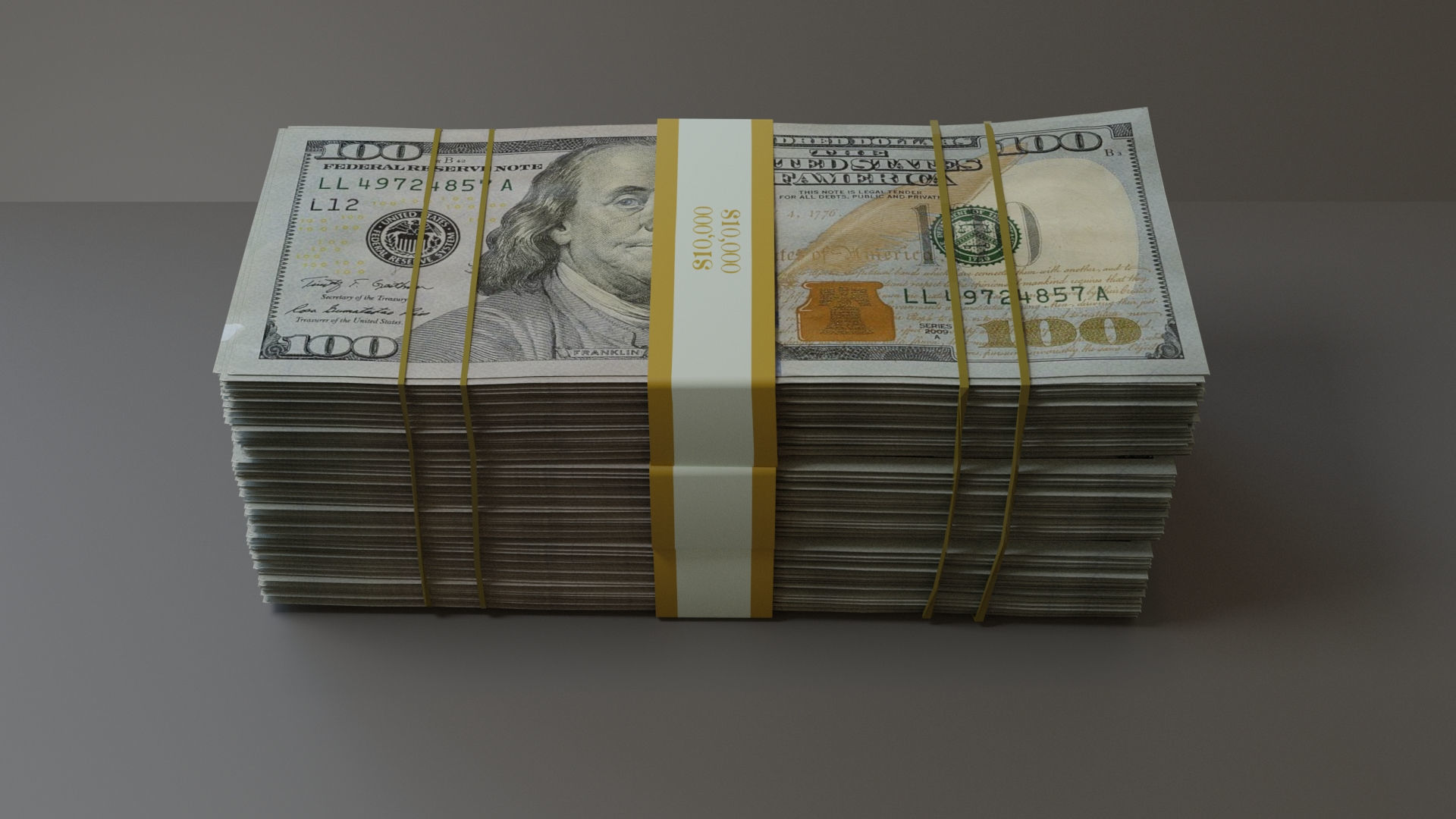big bundle of dollars 3d model Low-poly 3D model_2