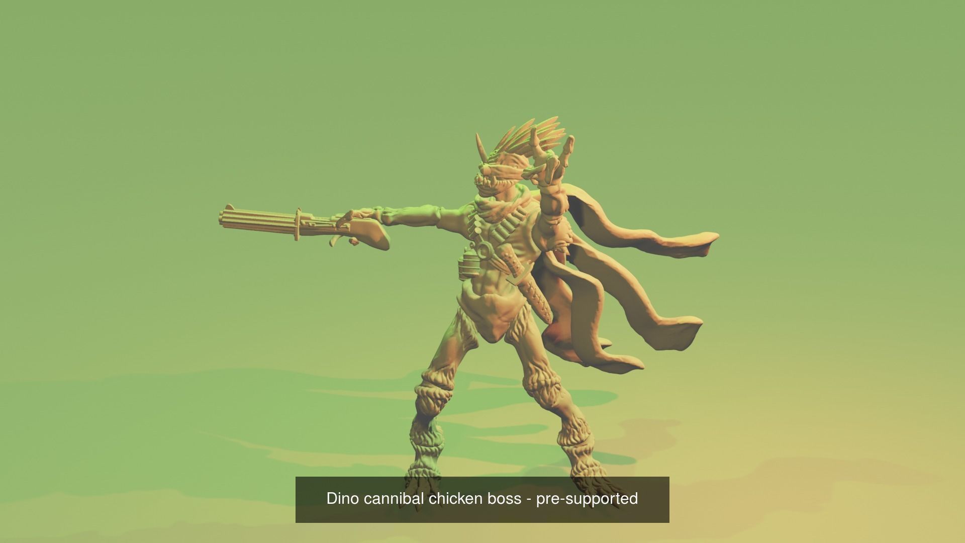 Dino cannibal chickens - pre-supported 3D Model Collection_8