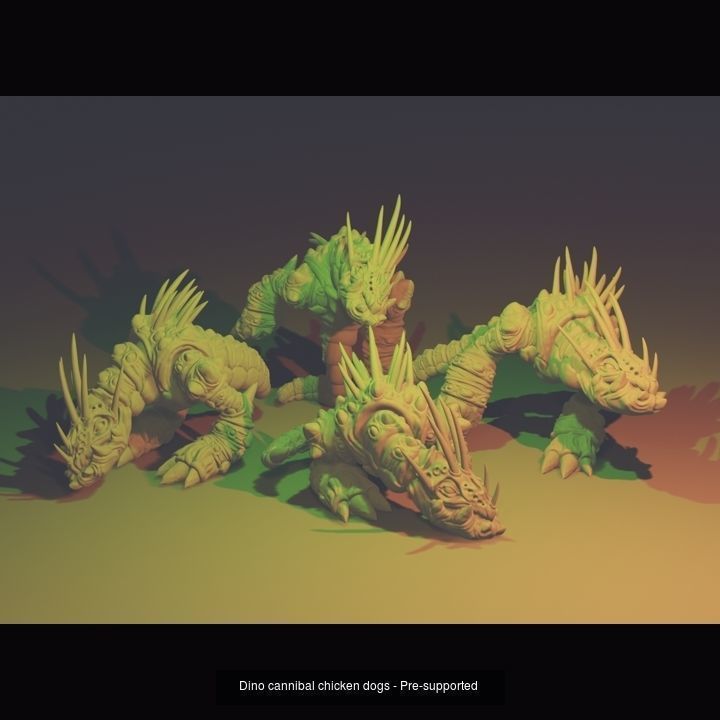 Dino cannibal chickens - pre-supported 3D Model Collection_6