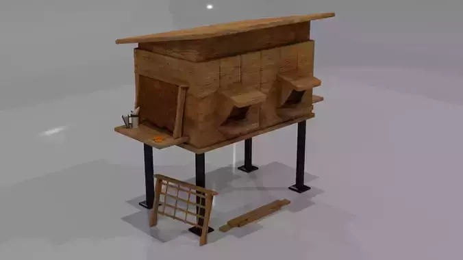 Beehive Set wooden house with ladder