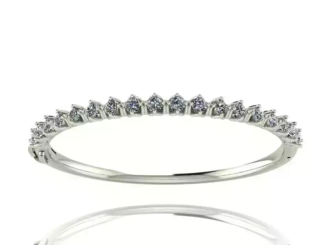 Bangle - Lotus - Round Diamonds - 3 Various Stone Sizes