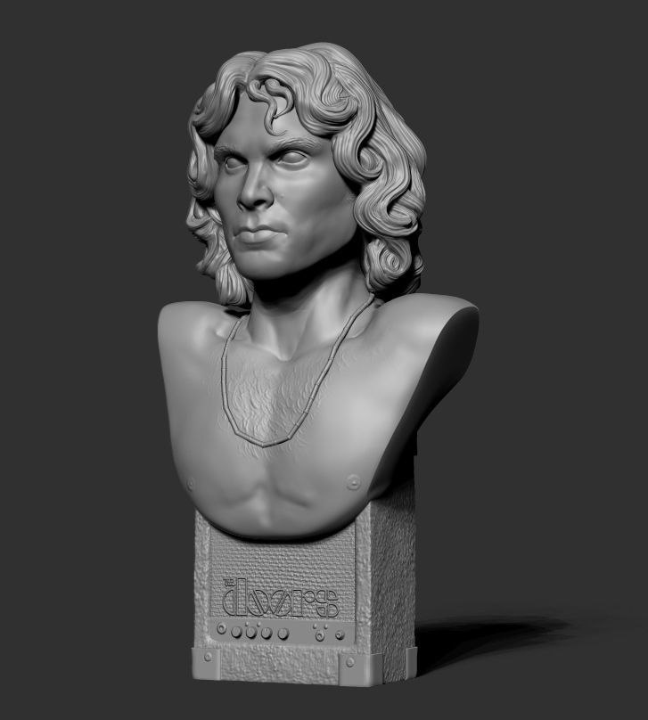 Jim Morrison The Doors bust 3D print model 3D print model_2
