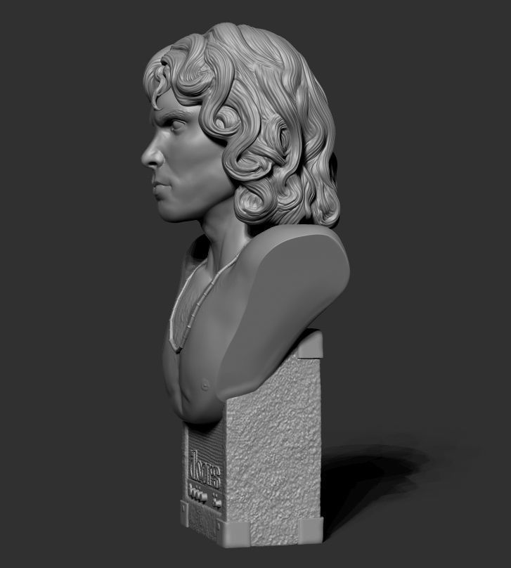 Jim Morrison The Doors bust 3D print model 3D print model_3