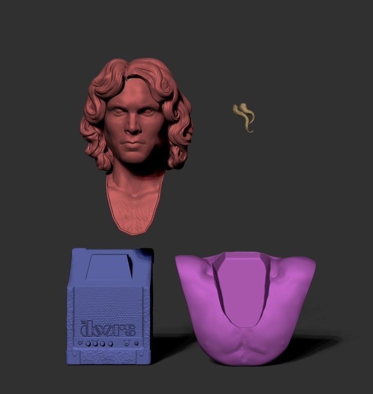 Jim Morrison The Doors bust 3D print model 3D print model_6