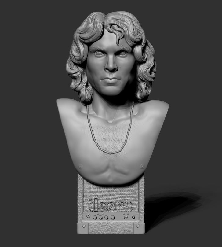 Jim Morrison The Doors bust 3D print model 3D print model_1