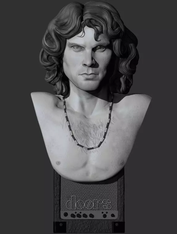 Jim Morrison The Doors bust 3D print model 3D print model_0