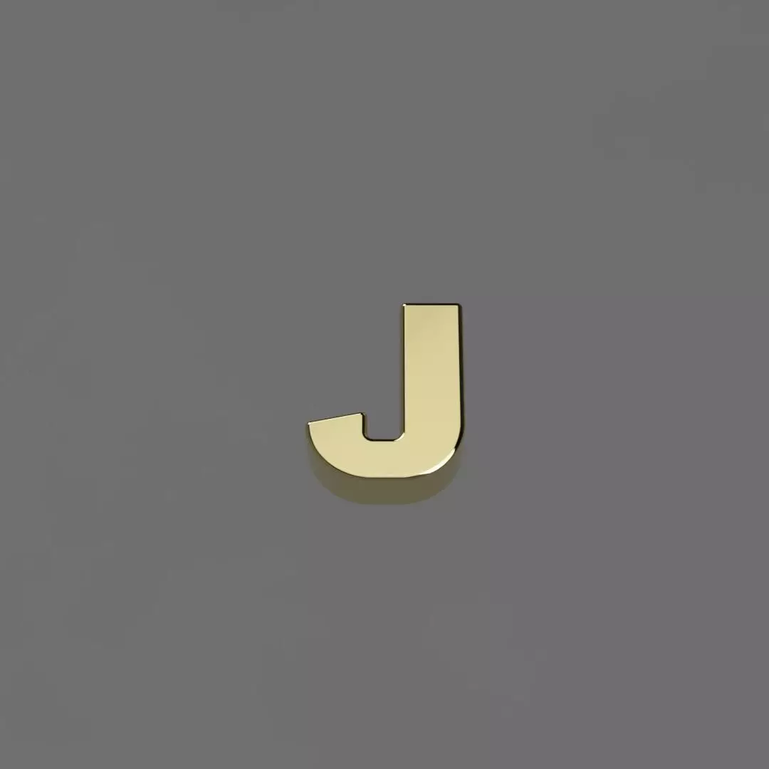 Alphabet J Letter Pendant 3D Model for Necklaces 3D print model