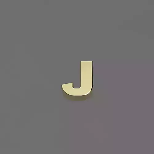 Alphabet J Letter Pendant 3D Model for Necklaces
