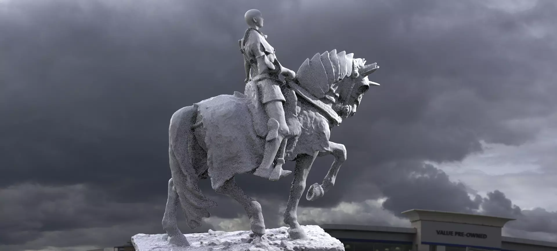 Joan of Arc War Horse Sculpture   3D model_0