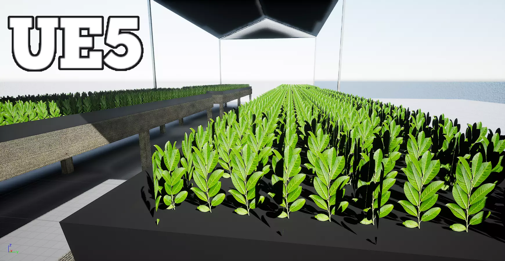 Greenhouse PBR Lowpoly hydroponic system Low-poly 3D model