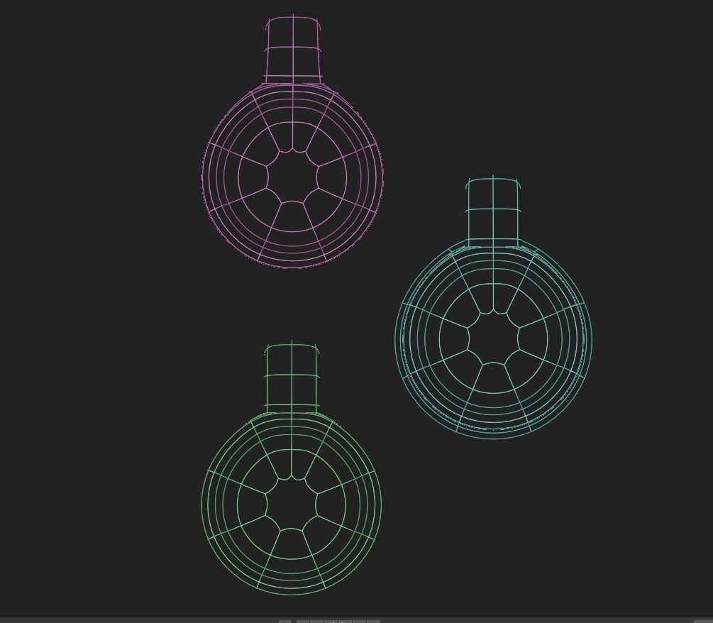 Cup - Pack of three cups Low-poly 3D model_7