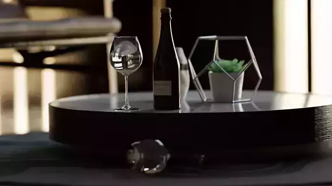 Champagne Bottle  Free 3D model