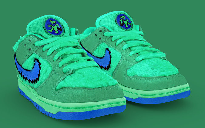 grateful dead x Nike Air jordan sb dunk low green bear 3D model