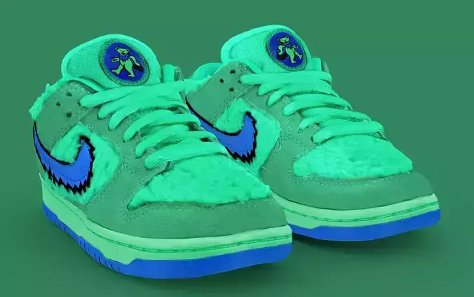 grateful dead x Nike Air jordan sb dunk low green bear 3D