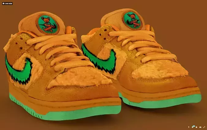 grateful dead x Nike Air jordan sb dunk low orange bear 3D model