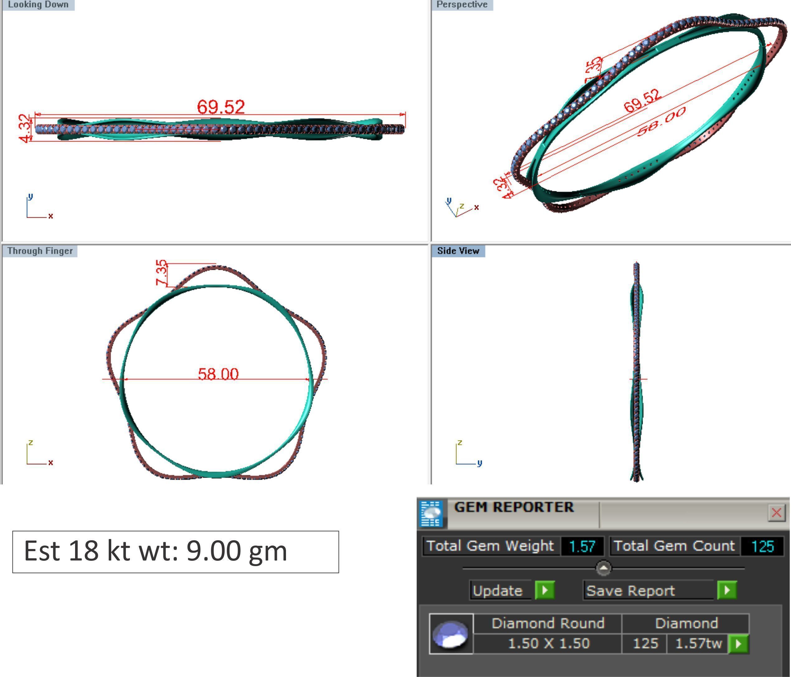 Bangle Bracelet 3dm STL OBJ FBX Renders details 3D print model_3