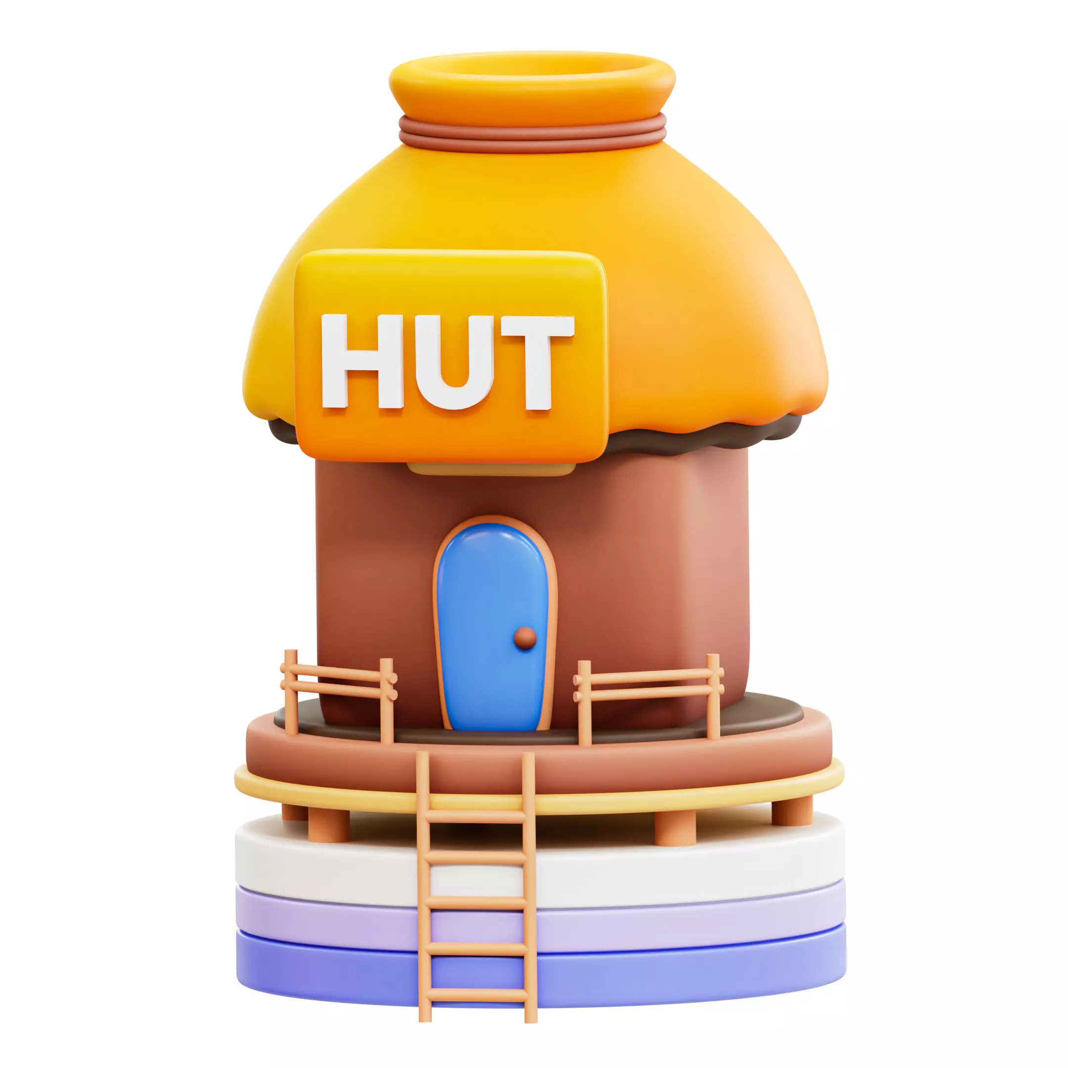 Hut 3D Model in super mario bros Low-poly 3D model